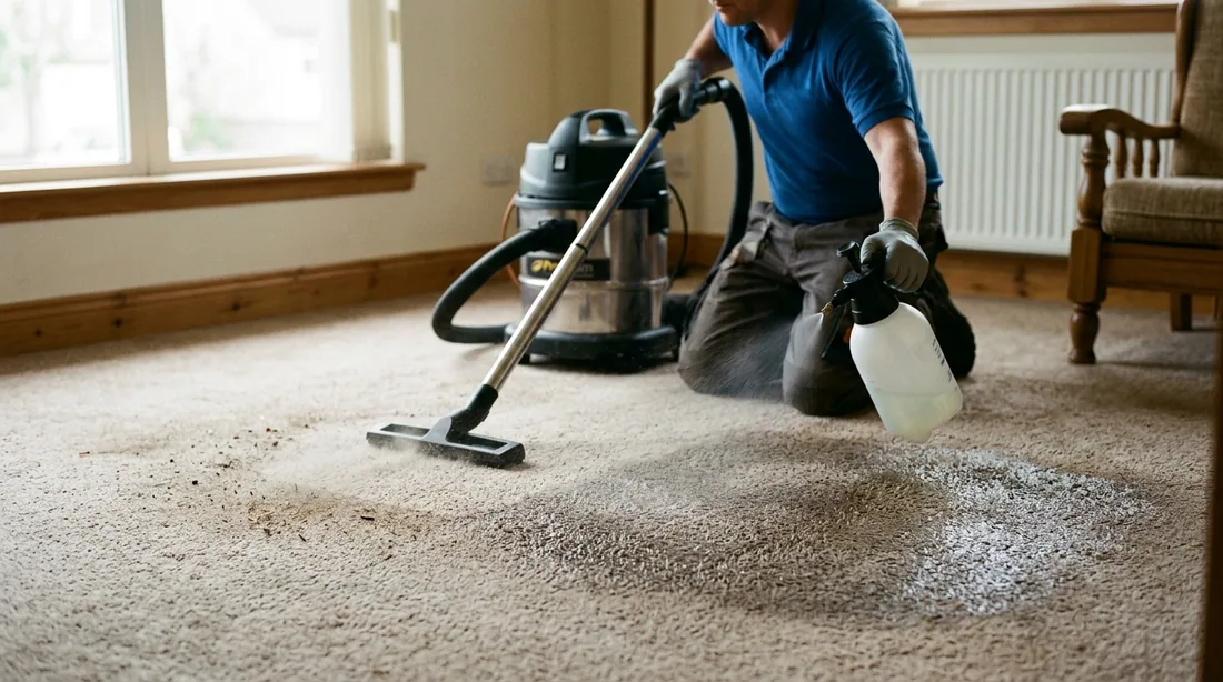 Dry soil comes out first with a commercial vacuum — Decatur, IL