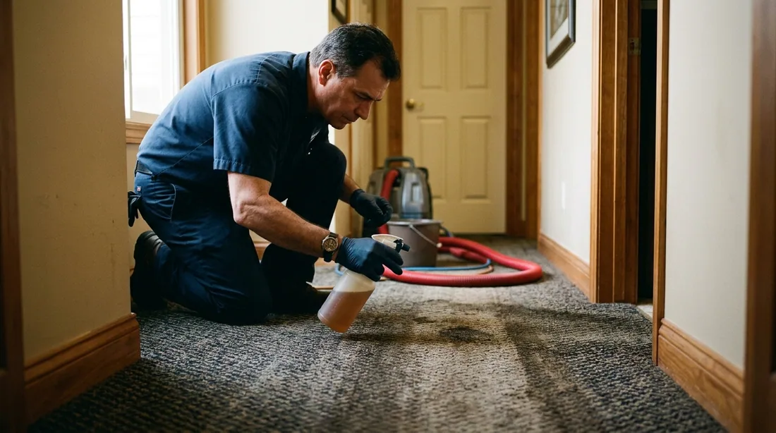 Entryways, hallways, and individual stains get a stronger targeted product before the main pass, — Decatur, IL